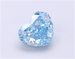 Picture of Lab Grown Diamond 1.50 Carats, Heart with  Cut, Fancy Vivid Blue Color, VVS2 Clarity and Certified by IGI