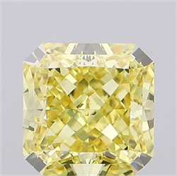 Picture of Lab Grown Diamond 4.27 Carats, SQUARE RADIANT with  Cut, Fancy Intense Yellow Color, VS1 Clarity and Certified by IGI