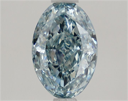 Picture of Lab Grown Diamond 1.27 Carats, Oval with  Cut, Fancy Intense Blue Color, VVS2 Clarity and Certified by IGI
