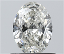 Natural Diamond 0.56 Carats, Oval with  Cut, I Color, SI1 Clarity and Certified by IGI