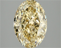 Picture of Lab Grown Diamond 3.08 Carats, Oval with  Cut, Fancy Intense Yellow Color, VS1 Clarity and Certified by IGI
