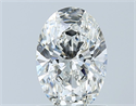Natural Diamond 1.01 Carats, Oval with  Cut, G Color, VS2 Clarity and Certified by GIA