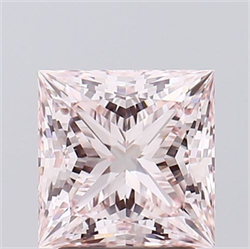 Picture of Lab Grown Diamond 2.55 Carats, Princess with  Cut, Fancy Pink Color, VVS2 Clarity and Certified by IGI