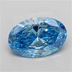 Picture of Lab Grown Diamond 3.01 Carats, Oval with  Cut, Fancy Vivid Blue Color, VS2 Clarity and Certified by IGI