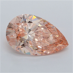 Picture of Lab Grown Diamond 3.02 Carats, Pear with  Cut, Fancy Vivid Pink Color, VVS2 Clarity and Certified by IGI