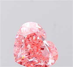 Picture of Lab Grown Diamond 1.50 Carats, Heart with  Cut, Fancy Vivid Pink Color, VS2 Clarity and Certified by IGI
