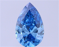 Picture of Lab Grown Diamond 3.01 Carats, Pear with  Cut, Fancy Vivid Blue Color, VVS2 Clarity and Certified by IGI