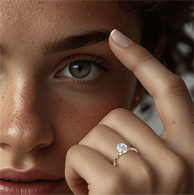 Oval diamond engagement ring mounting