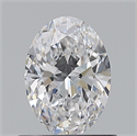 Natural Diamond 0.70 Carats, Oval with  Cut, D Color, VS2 Clarity and Certified by GIA