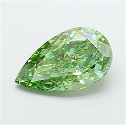 Picture of Lab Grown Diamond 3.33 Carats, Pear with  Cut, Fancy Vivid Green Color, VS1 Clarity and Certified by IGI