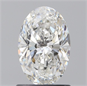 Natural Diamond 1.06 Carats, Oval with  Cut, F Color, VVS2 Clarity and Certified by GIA