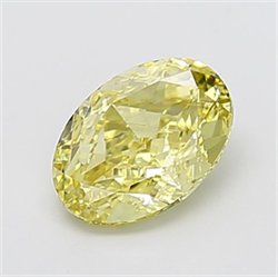 Picture of Lab Grown Diamond 1.53 Carats, Oval with  Cut, Fancy Intense Yellow Color, VS2 Clarity and Certified by IGI