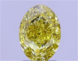 Picture of Lab Grown Diamond 2.09 Carats, Oval with  Cut, Fancy Intense Yellow Color, VVS2 Clarity and Certified by IGI