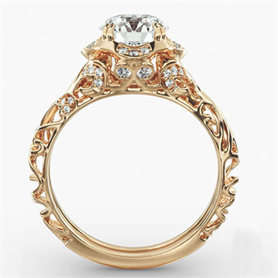 This delicate filigree vintage style engagement ring, 