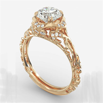 This delicate filigree vintage style engagement ring, 