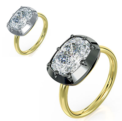 Picture of Button bottom engagement or cocktail ring