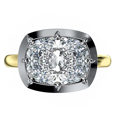 Button bottom engagement or cocktail ring