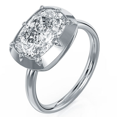 Button bottom engagement or cocktail ring