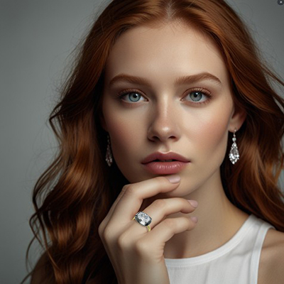 Button bottom engagement or cocktail ring