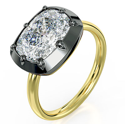 Button bottom engagement or cocktail ring