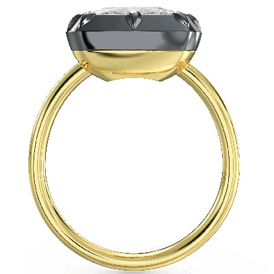 Button bottom engagement or cocktail ring
