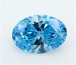 Picture of Lab Grown Diamond 1.30 Carats, Oval with  Cut, Fancy Vivid Blue Color, VVS2 Clarity and Certified by IGI