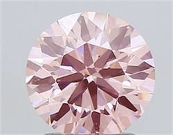 Picture of Lab Grown Diamond 2.00 Carats, Round with Ideal Cut, Fancy Intense Pink Color, VS1 Clarity and Certified by IGI