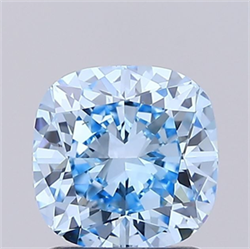 Picture of Lab Grown Diamond 1.50 Carats, CUSHION MODIFIED with  Cut, Fancy Vivid Blue Color, IF Clarity and Certified by IGI