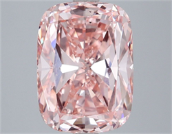 Picture of Lab Grown Diamond 4.03 Carats, CUSHION MODIFIED with  Cut, Fancy Vivid Pink Color, VS2 Clarity and Certified by IGI