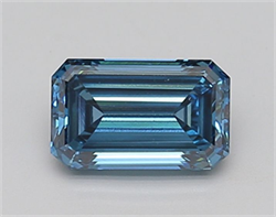 Picture of Lab Grown Diamond 2.17 Carats, Emerald with  Cut, Fancy Vivid Blue Color, VS1 Clarity and Certified by IGI