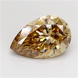 Picture of Lab Grown Diamond 2.08 Carats, Pear with  Cut, Fancy Brown Color, VS1 Clarity and Certified by IGI
