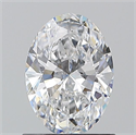 Natural Diamond 0.90 Carats, Oval with  Cut, D Color, SI2 Clarity and Certified by GIA