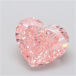 Picture of Lab Grown Diamond 5.03 Carats, Heart with  Cut, Fancy Intense Pink Color, VS1 Clarity and Certified by IGI