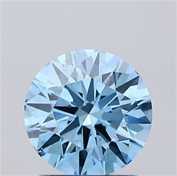 Picture of Lab Grown Diamond 1.49 Carats, Round with Ideal Cut, Fancy Vivid Blue Color, VS2 Clarity and Certified by IGI