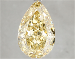 Picture of Lab Grown Diamond 5.02 Carats, Pear with  Cut, Fancy Vivid Yellow Color, VVS2 Clarity and Certified by IGI