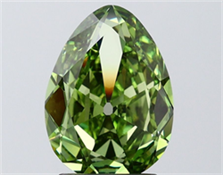 Picture of Lab Grown Diamond 2.02 Carats, Pear with  Cut, Fancy Vivid Green Color, VS1 Clarity and Certified by IGI