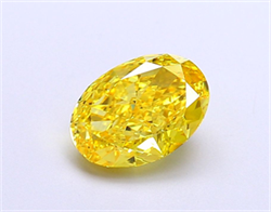 Picture of Lab Grown Diamond 1.66 Carats, Oval with  Cut, Fancy Vivid Yellow Color, VVS1 Clarity and Certified by IGI