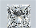 Natural Diamond 1.00 Carats, Princess with  Cut, H Color, VS1 Clarity and Certified by GIA