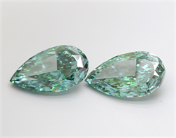 Picture of Lab Grown Diamond 15.08 Carats, Pear with  Cut, Fancy Vivid Green Color, VS1 Clarity and Certified by IGI