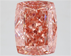 Picture of Lab Grown Diamond 7.01 Carats, CUSHION MODIFIED with  Cut, Fancy Vivid Pink Color, VS1 Clarity and Certified by IGI