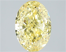Picture of Lab Grown Diamond 3.64 Carats, Oval with  Cut, Fancy Vivid Yellow Color, VS1 Clarity and Certified by IGI