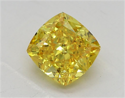 Picture of Lab Grown Diamond 1.52 Carats, CUSHION MODIFIED with  Cut, Fancy Vivid Yellow Color, VVS2 Clarity and Certified by IGI