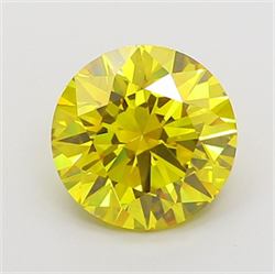 Picture of Lab Grown Diamond 2.71 Carats, Round with Excellent Cut, Fancy Vivid Yellow Color, VS1 Clarity and Certified by IGI