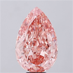 Picture of Lab Grown Diamond 10.60 Carats, Pear with  Cut, Fancy Vivid Pink Color, VS1 Clarity and Certified by IGI