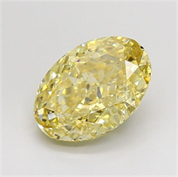 Picture of Lab Grown Diamond 2.10 Carats, Oval with  Cut, Fancy Yellow Color, VS1 Clarity and Certified by IGI