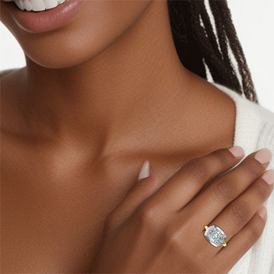 Button bottom engagement or cocktail ring