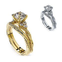 Picture of Twisted Rope Bridal set with side diamonds