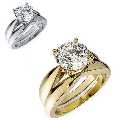 Bridal set solitaire ring