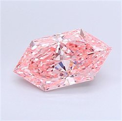 Picture of Lab Grown Diamond 2.82 Carats, HEXAGONAL with  Cut, Fancy Vivid Pink Color, VS1 Clarity and Certified by IGI