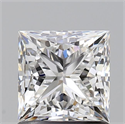 Natural Diamond 1.20 Carats, Princess with  Cut, F Color, VVS2 Clarity and Certified by GIA